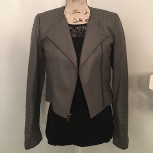 BCBG Maxazria Faux Leather Moto Jacket